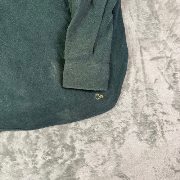 LL Bean Shirt Mens L Sage Green Chamois Cloth Flannel Made Outdoor Gorpcore - Picture 2 of 7
